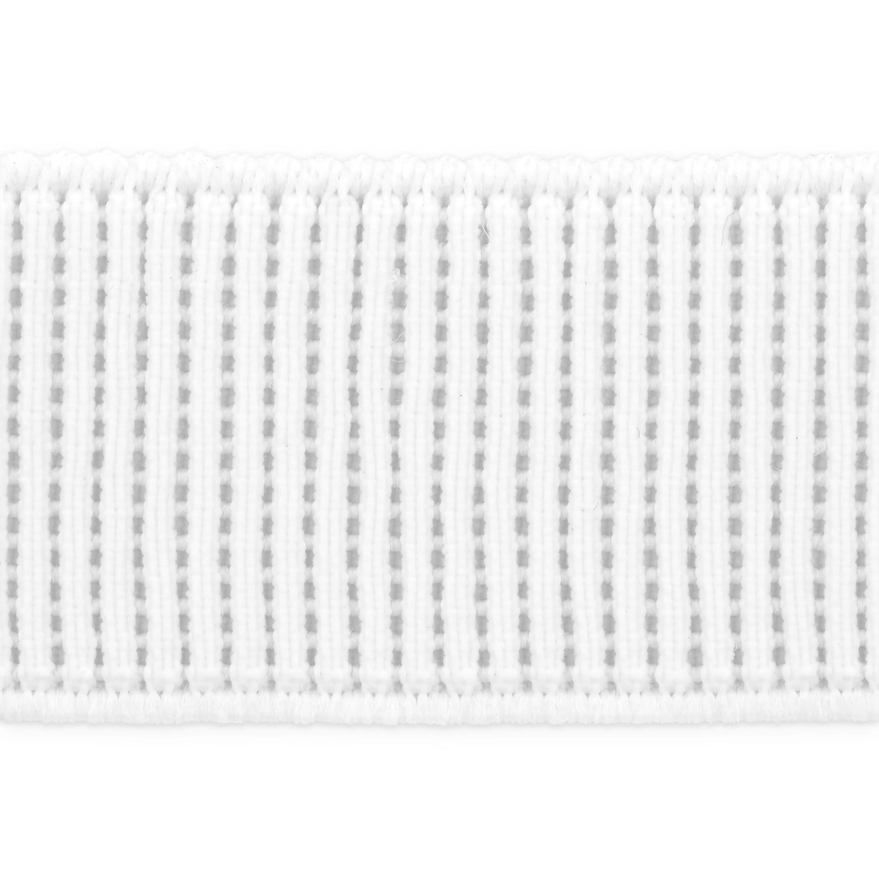 1" Ribbed Non-Roll Elastic, White, 3 yd