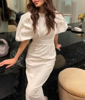 A-line Classy Mid-length Backless Prom Dress