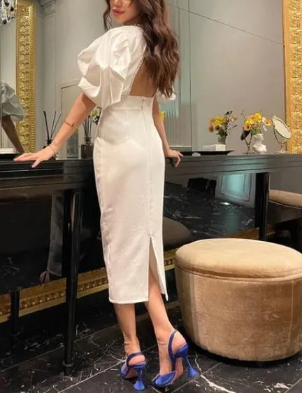 A-line Classy Mid-length Backless Prom Dress