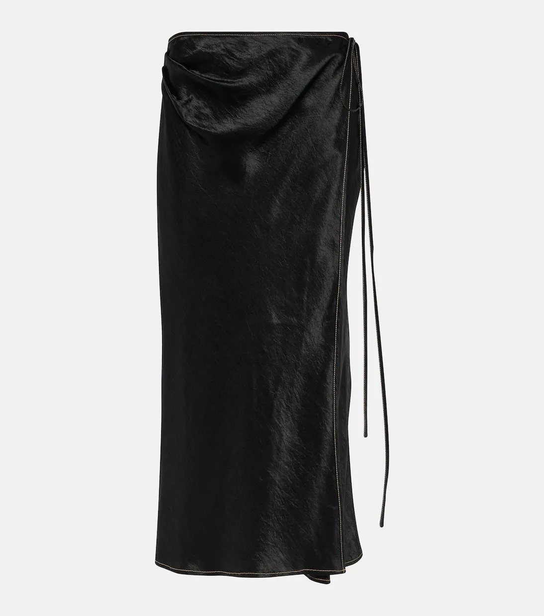 Acne Studios Satin Wrap Skirt, Black