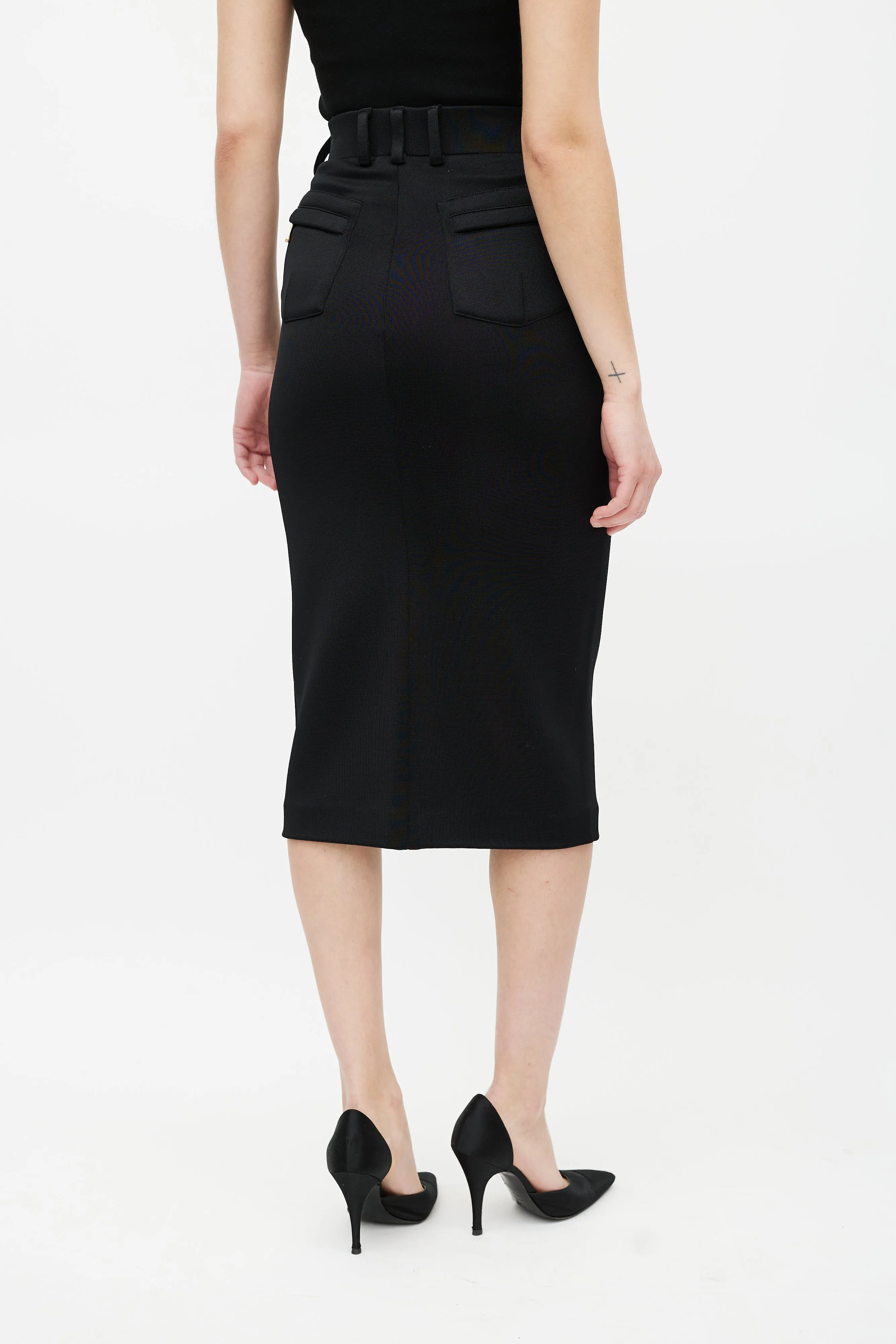 Black & Gold Zip Skirt