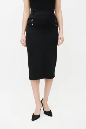 Black & Gold Zip Skirt
