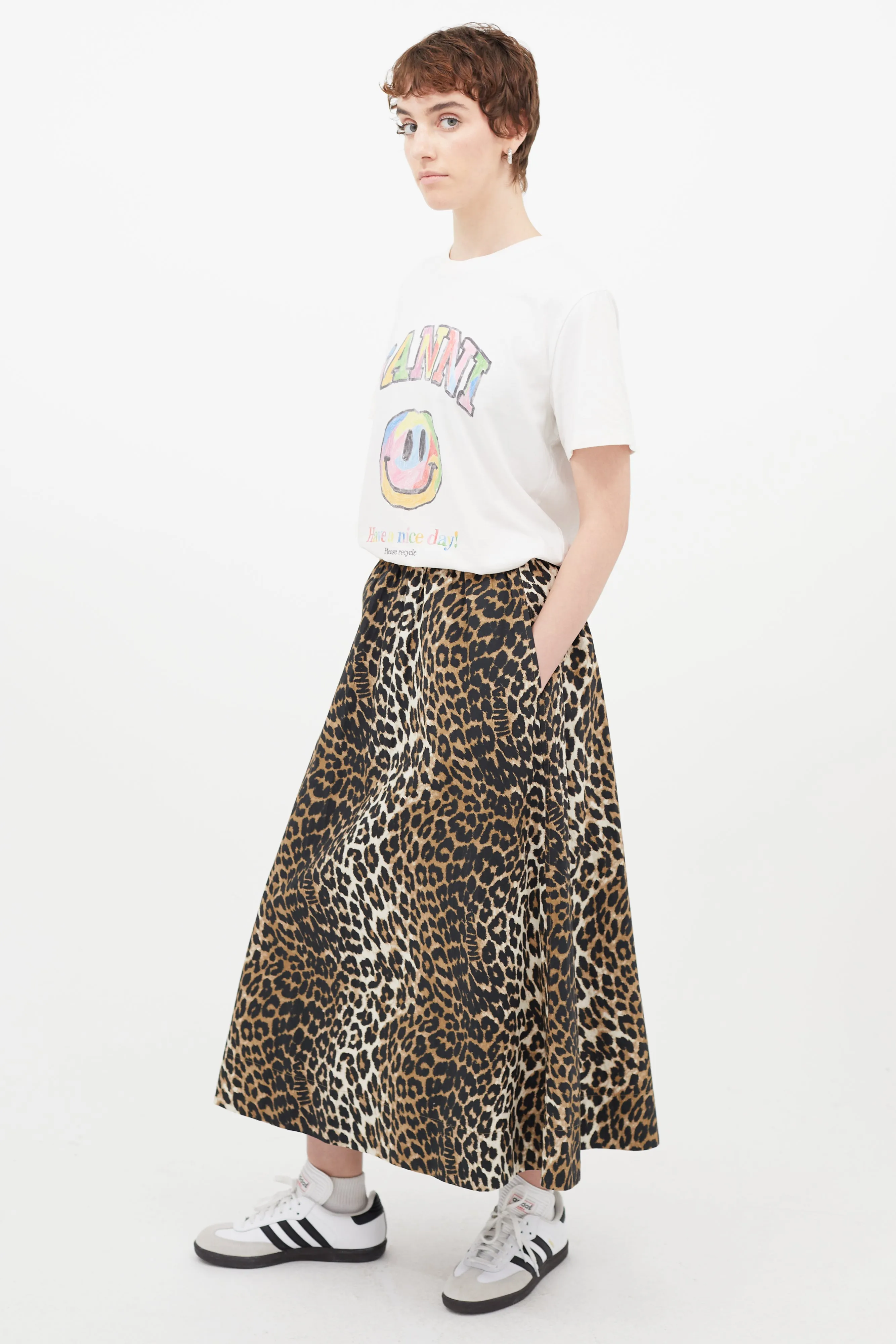 Brown & Black Print Skirt