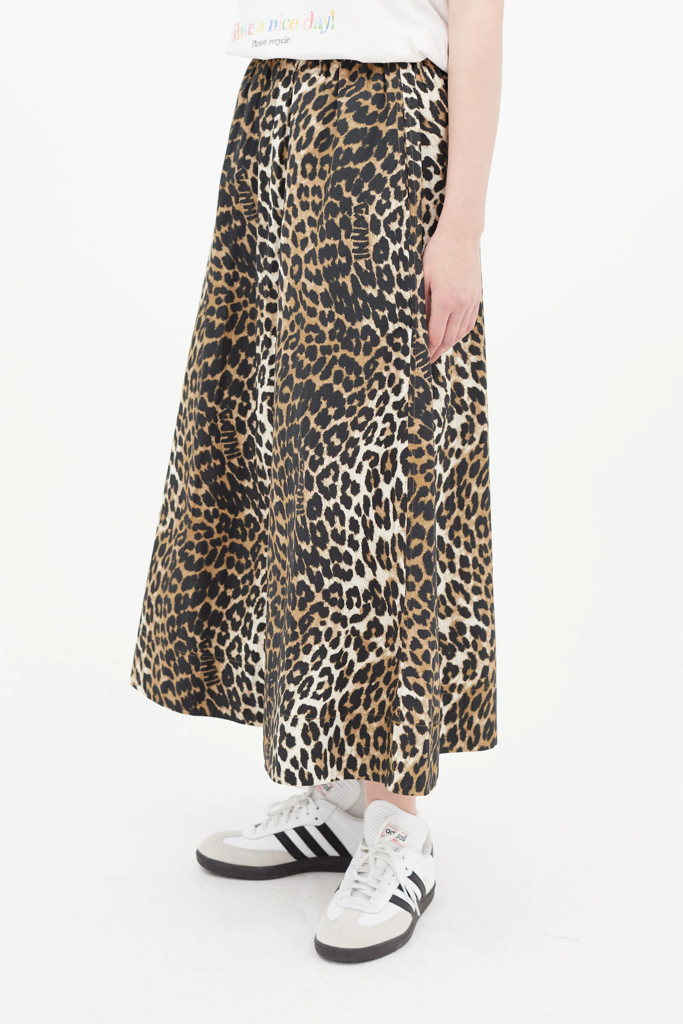 Brown & Black Print Skirt