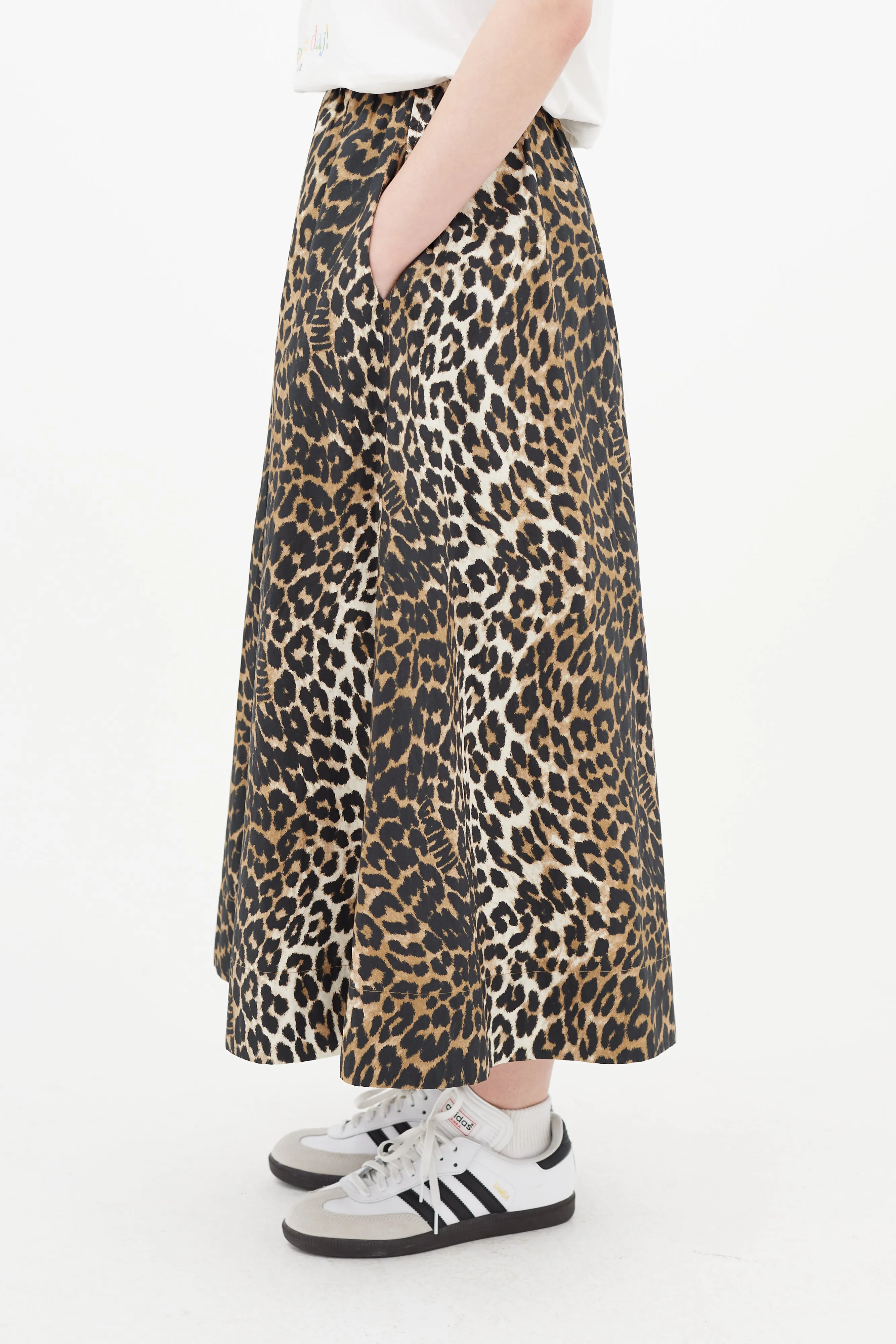 Brown & Black Print Skirt