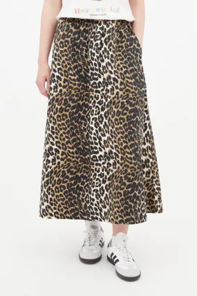 Brown & Black Print Skirt