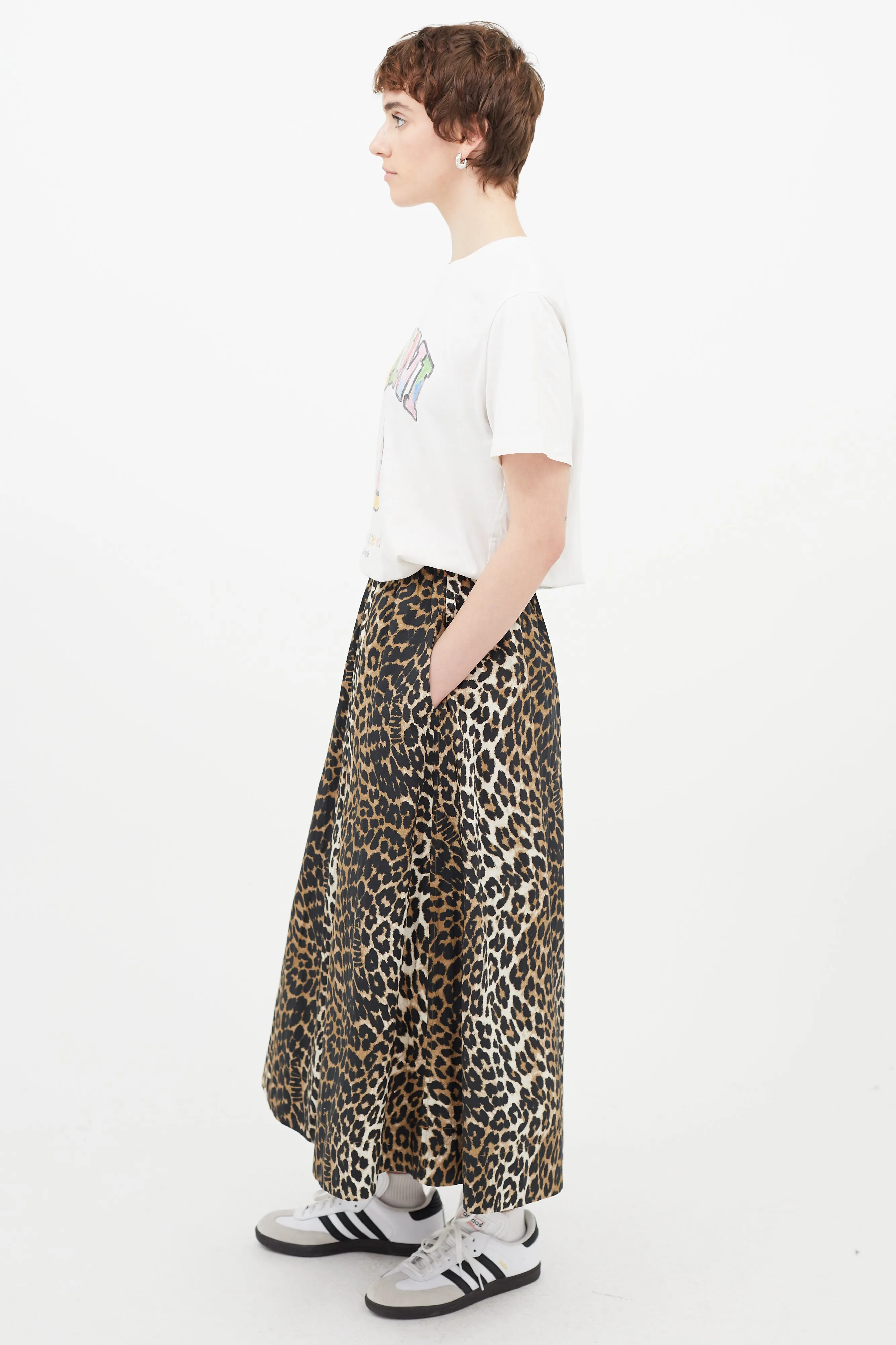 Brown & Black Print Skirt