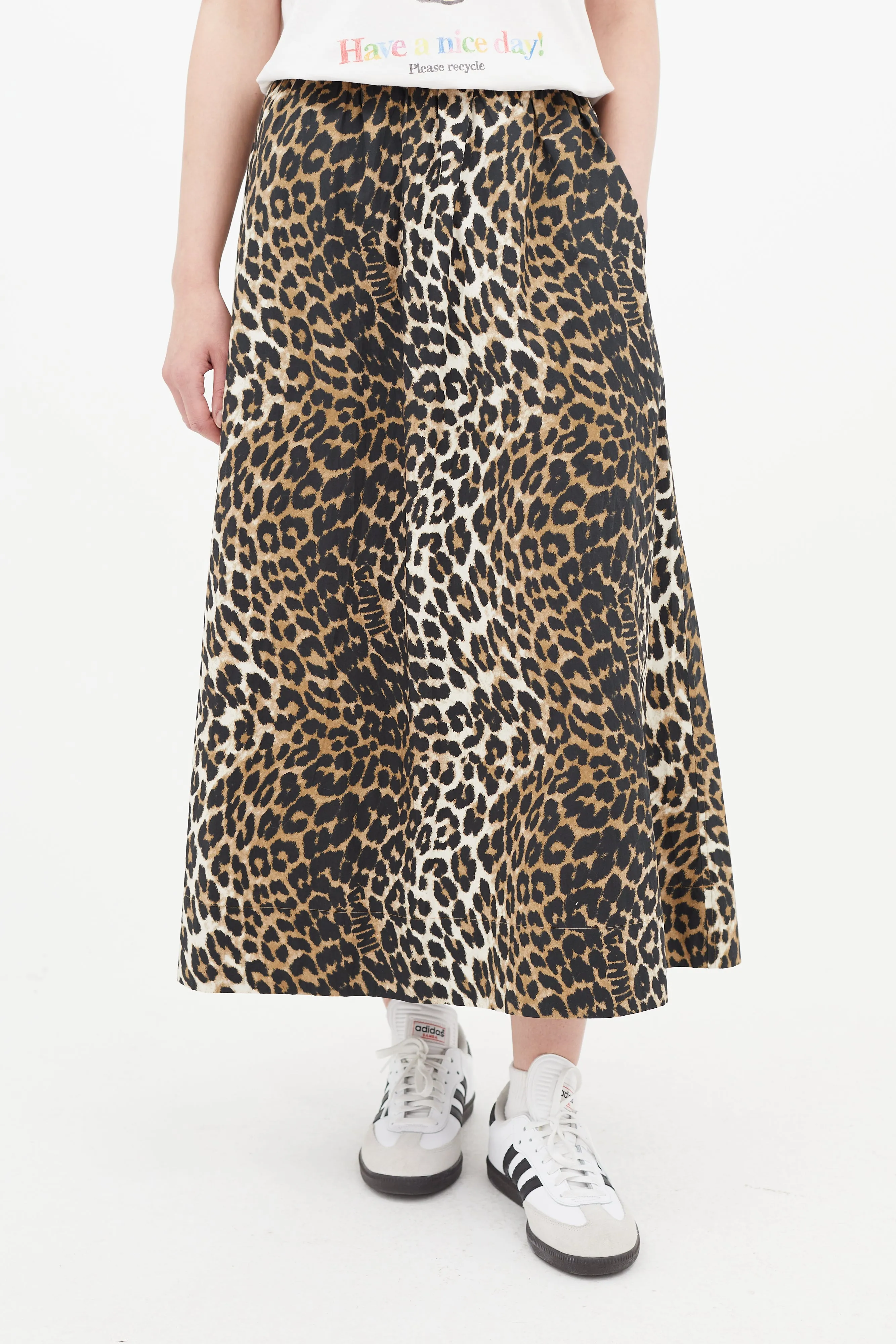 Brown & Black Print Skirt