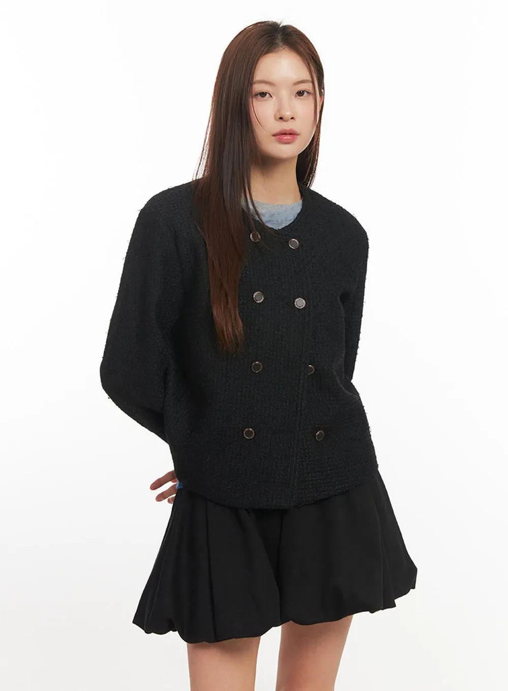 Buttoned Tweed Jacket IM513