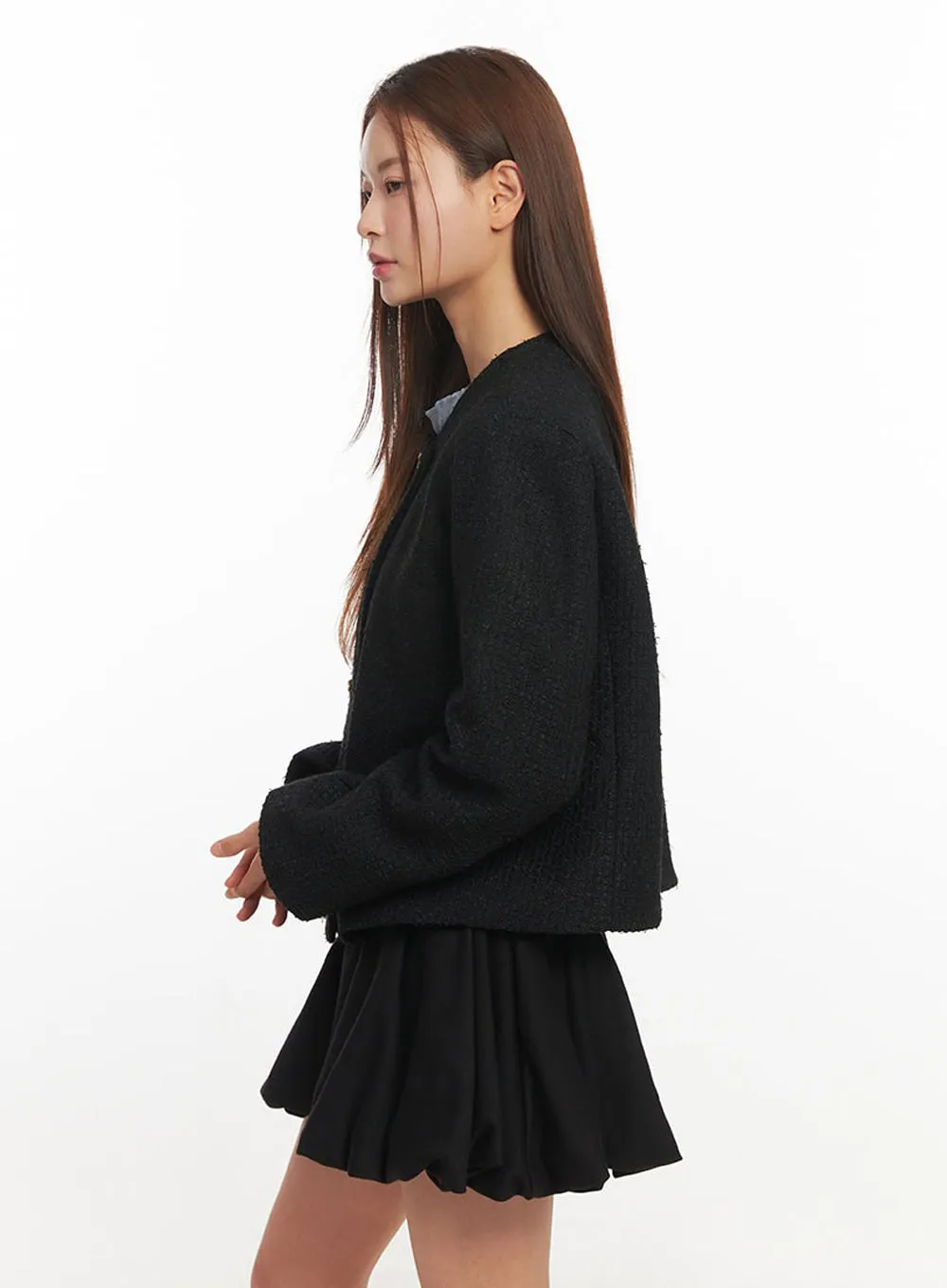 Buttoned Tweed Jacket IM513
