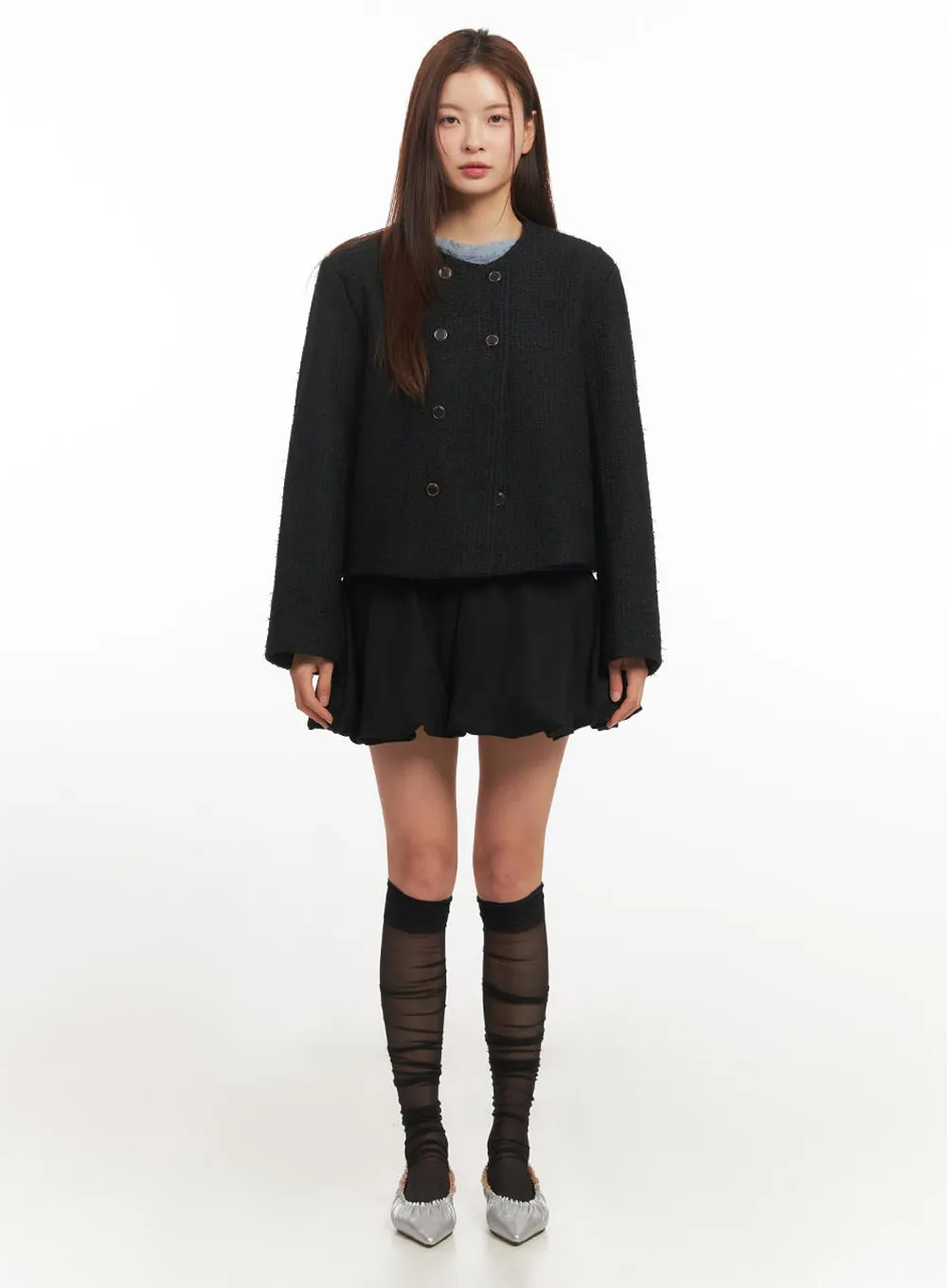 Buttoned Tweed Jacket IM513