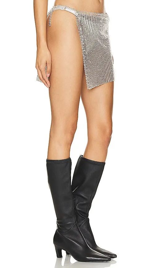 Camila Coelho Cher Mini Skirt in Metallic Silver