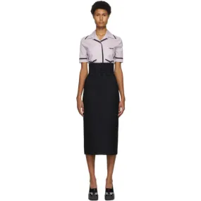 Fendi Black and Navy Prince Of Wales Skirt