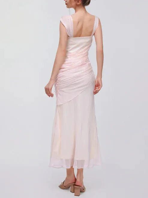 Formal Wear Dresses Pink Off Shoulder Tulle Mermaid Fairy Long Prom Dress Prom Dresses Shops Formal Women's Dresses