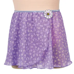 Girls Chiffon Lilac Whimsical Mock Wrap Skirt