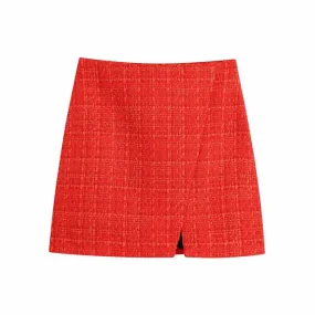 HIGH WAIST TWEED MINI SKIRT