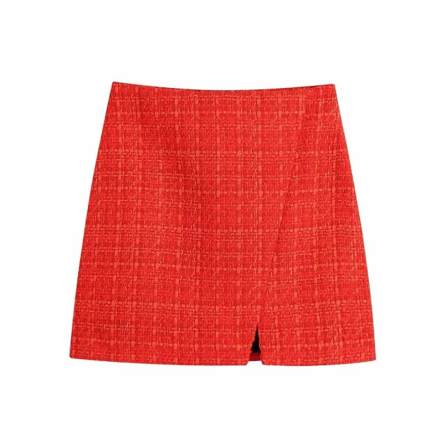 HIGH WAIST TWEED MINI SKIRT