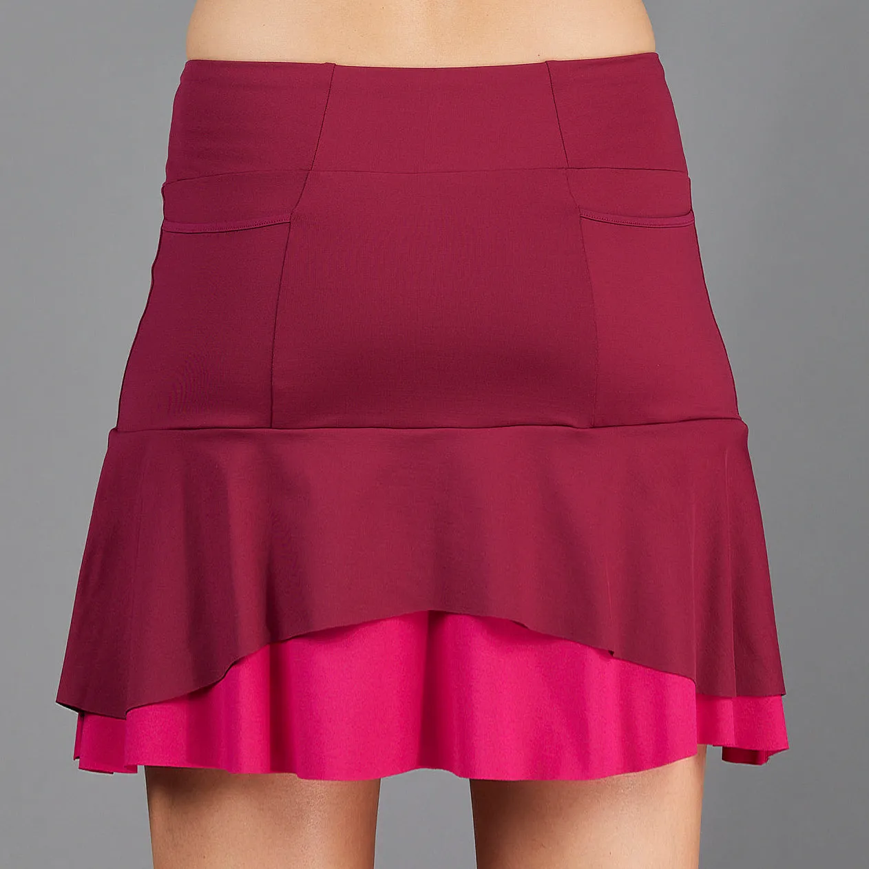 Jade Two Tier 16.5" Skort (maroon)