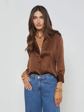 L'Agence Dani Blouse in Hot Fudge