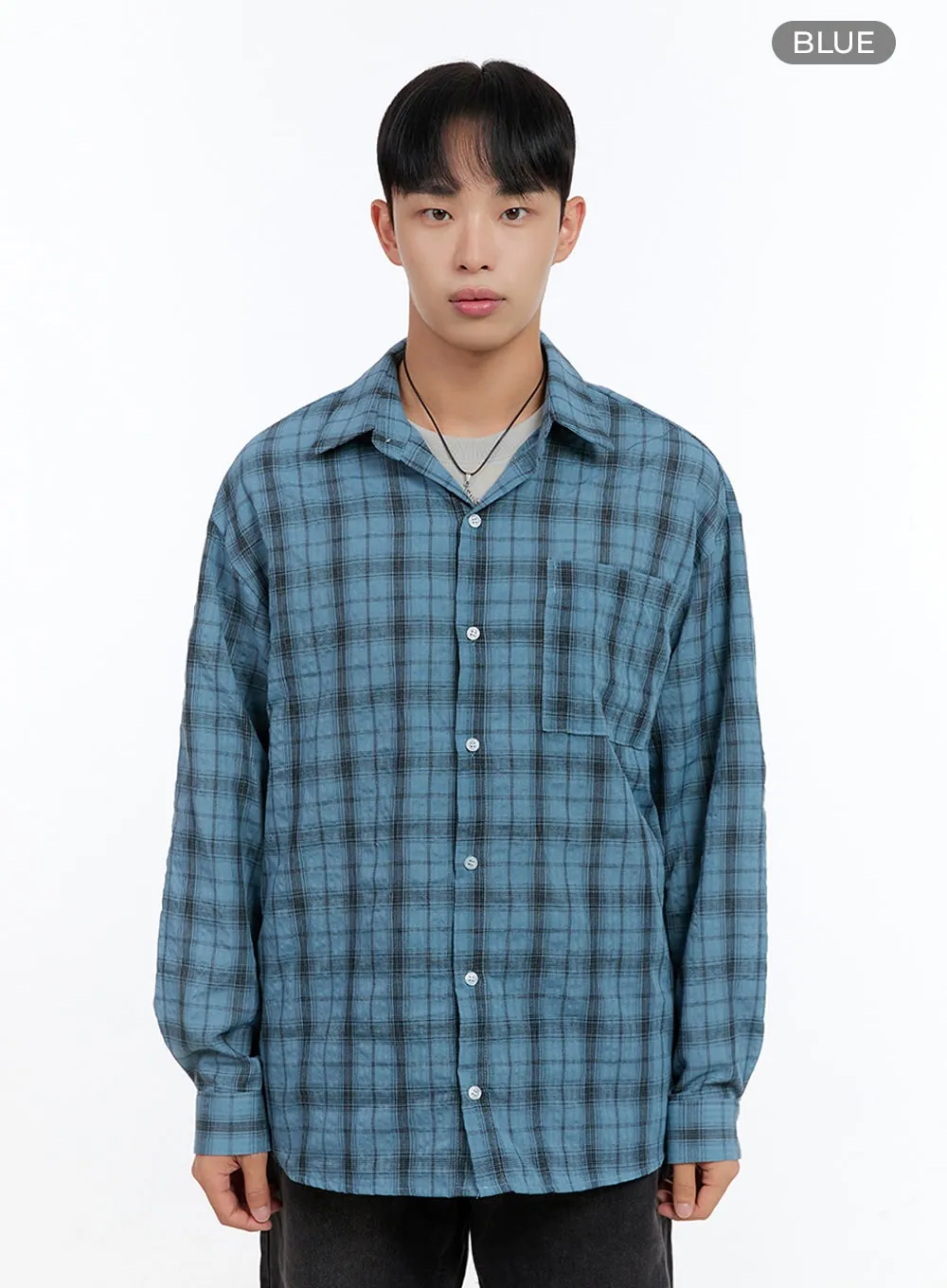 Men's Checkered Buttoned Shirt IS412