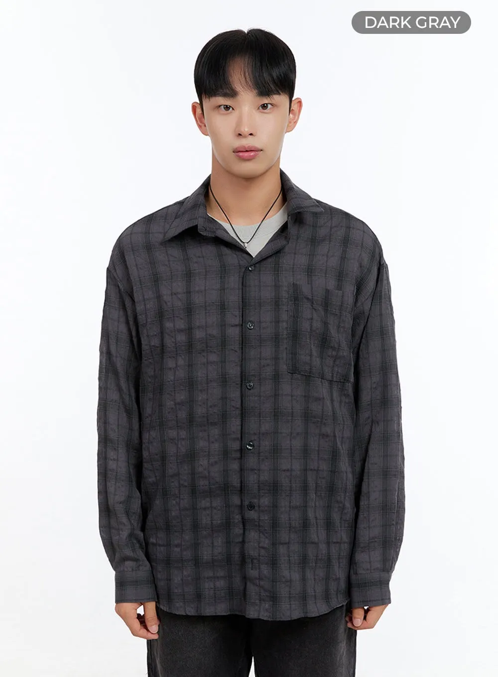 Men's Checkered Buttoned Shirt IS412