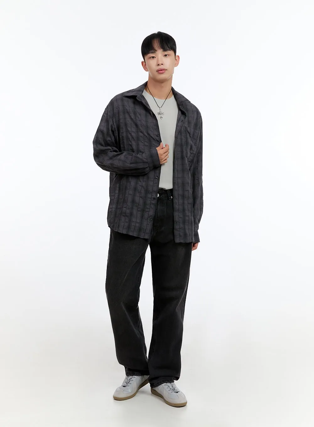 Men's Checkered Buttoned Shirt IS412