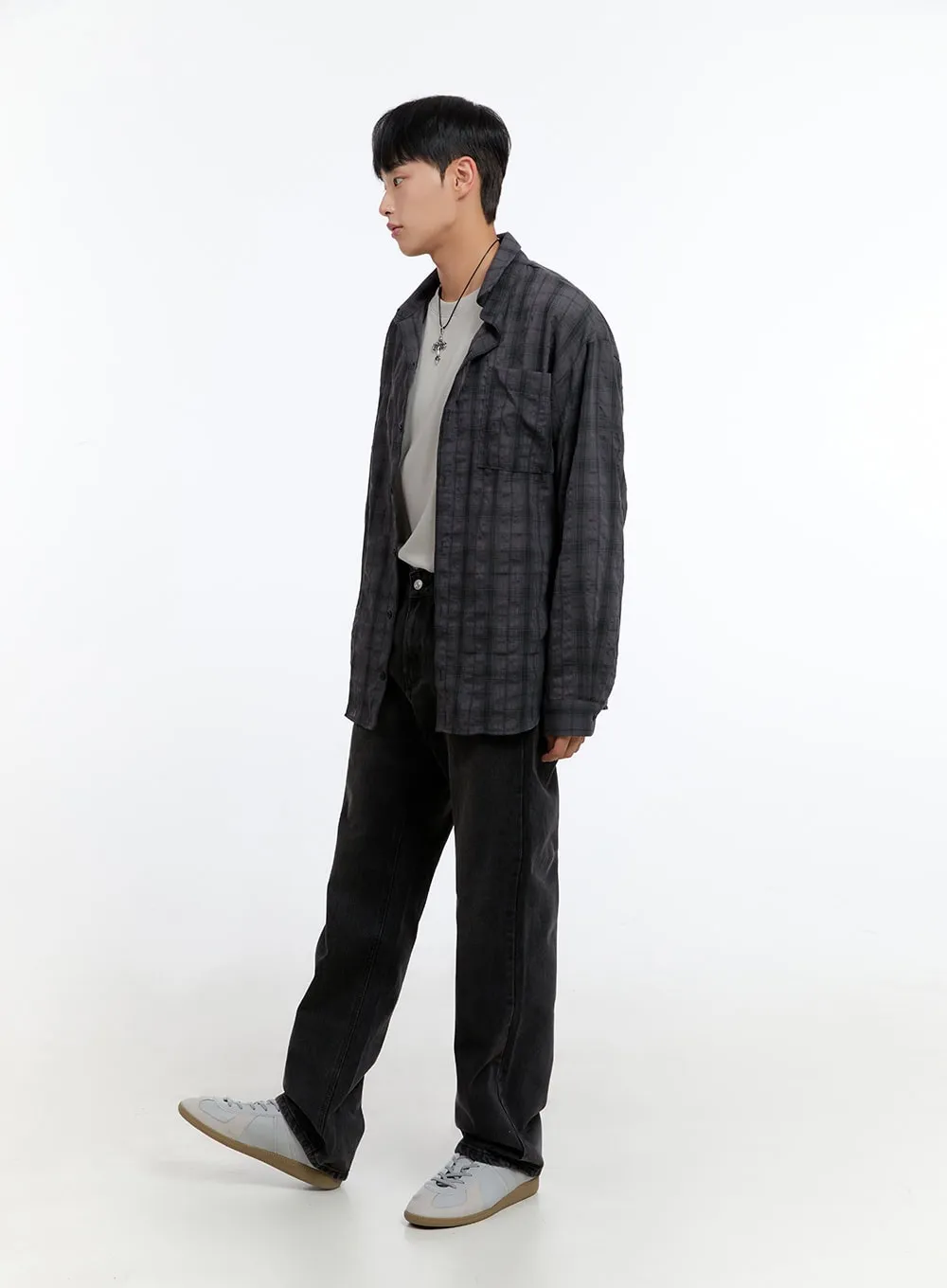 Men's Checkered Buttoned Shirt IS412