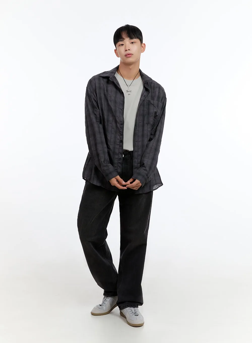 Men's Checkered Buttoned Shirt IS412