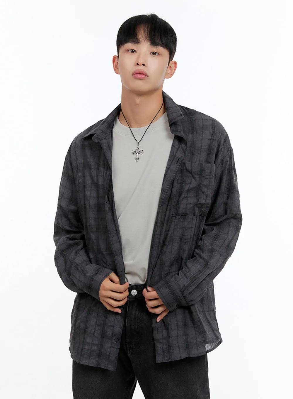 Men's Checkered Buttoned Shirt IS412