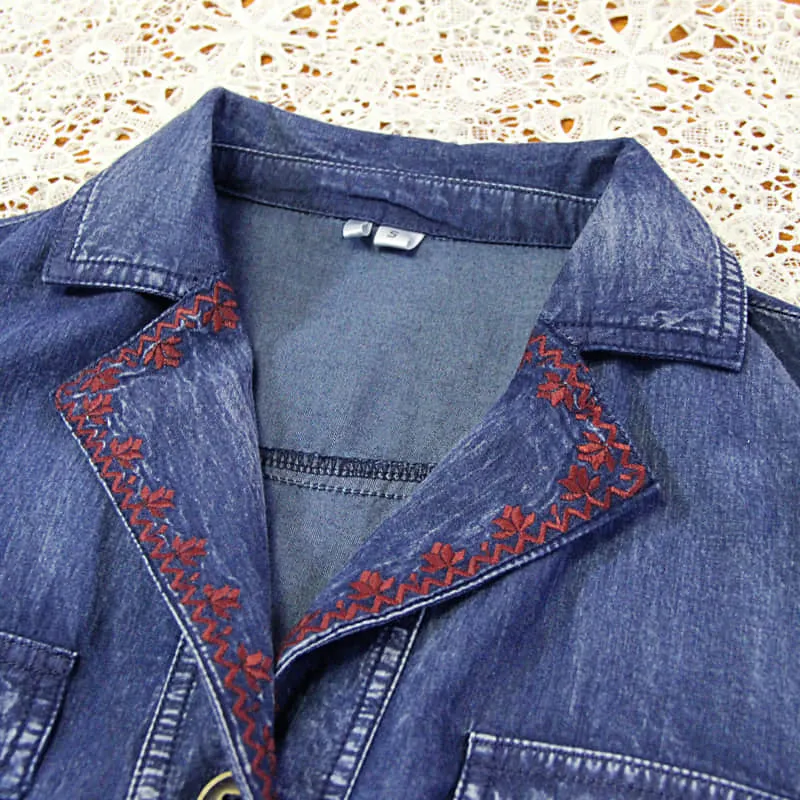 Mid-length belted Denim dress