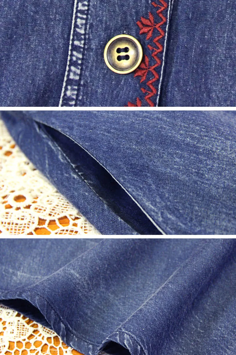 Mid-length belted Denim dress