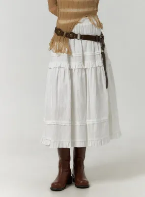Chic Ruffled Tiered Maxi Skirt - Style CF406