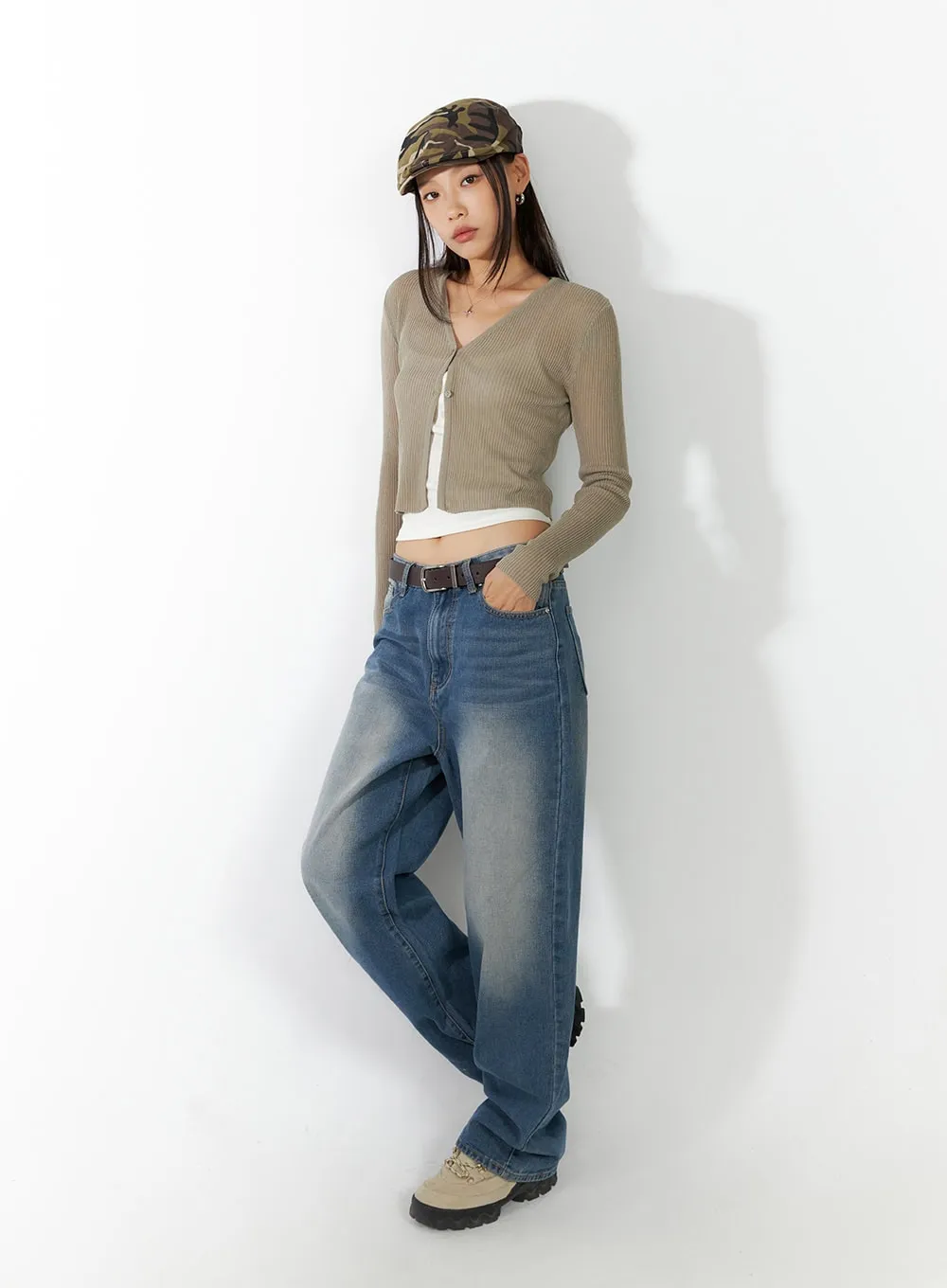 Sheer Buttoned Cardigan IL409