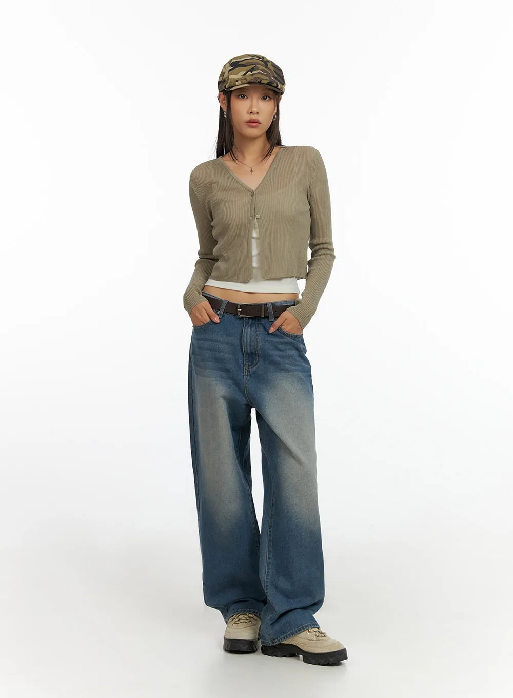 Sheer Buttoned Cardigan IL409