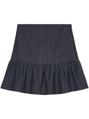 Stretch Stripe Flounce Mini Skirt