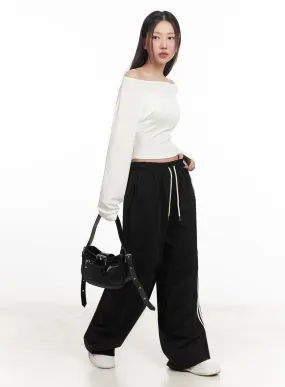 String Buttoned Trackpants IM524