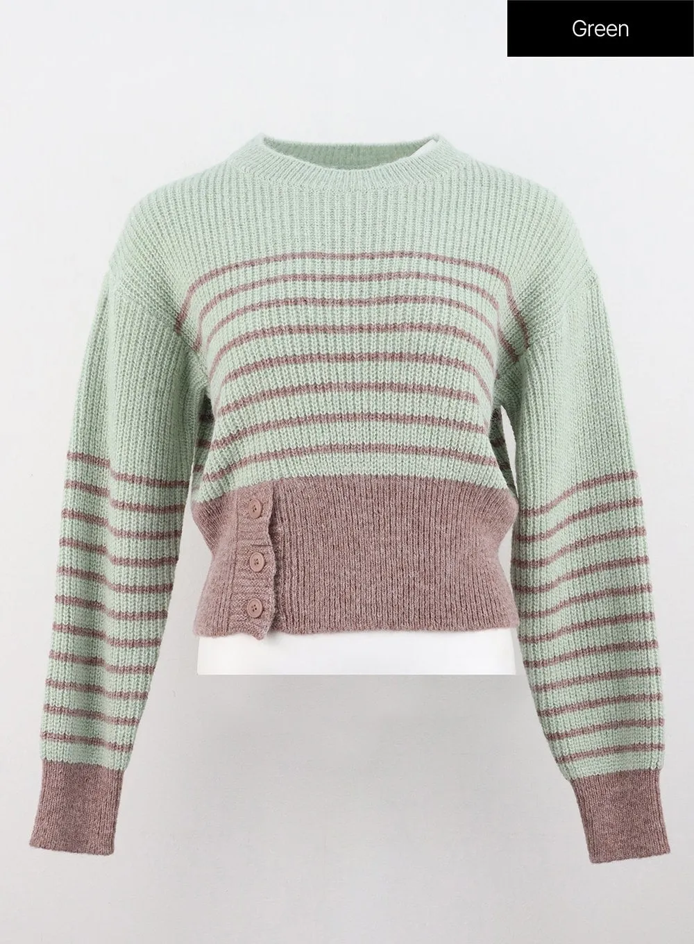 Stripe Buttoned Sweater OS306