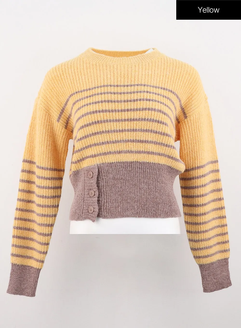 Stripe Buttoned Sweater OS306