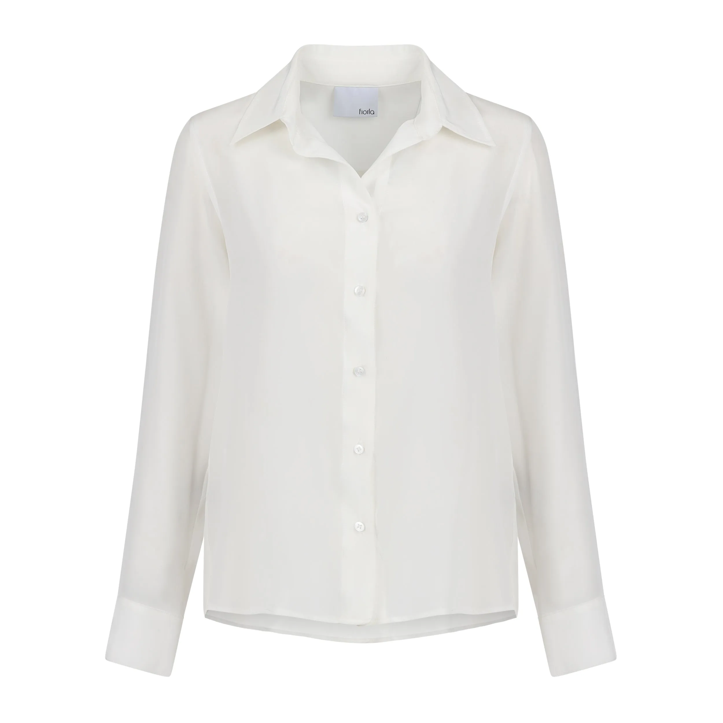 The Gemma Silk Button Down - White