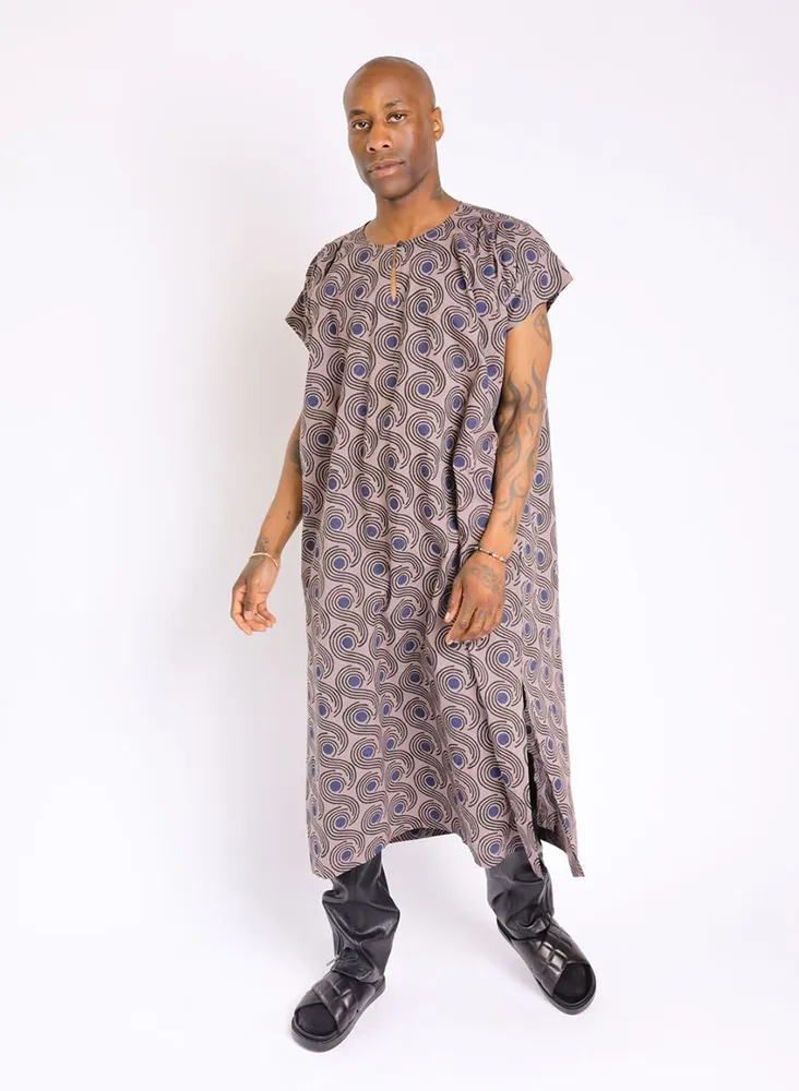 Unisex Dee Caftan, mocha swirls