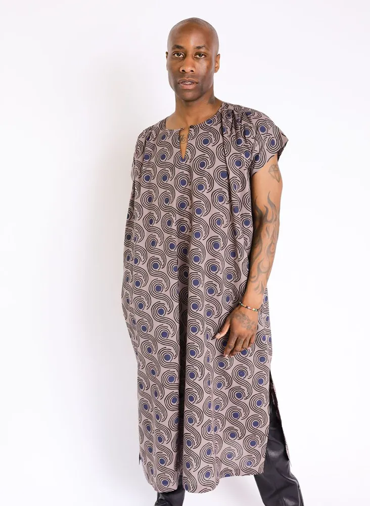 Unisex Dee Caftan, mocha swirls