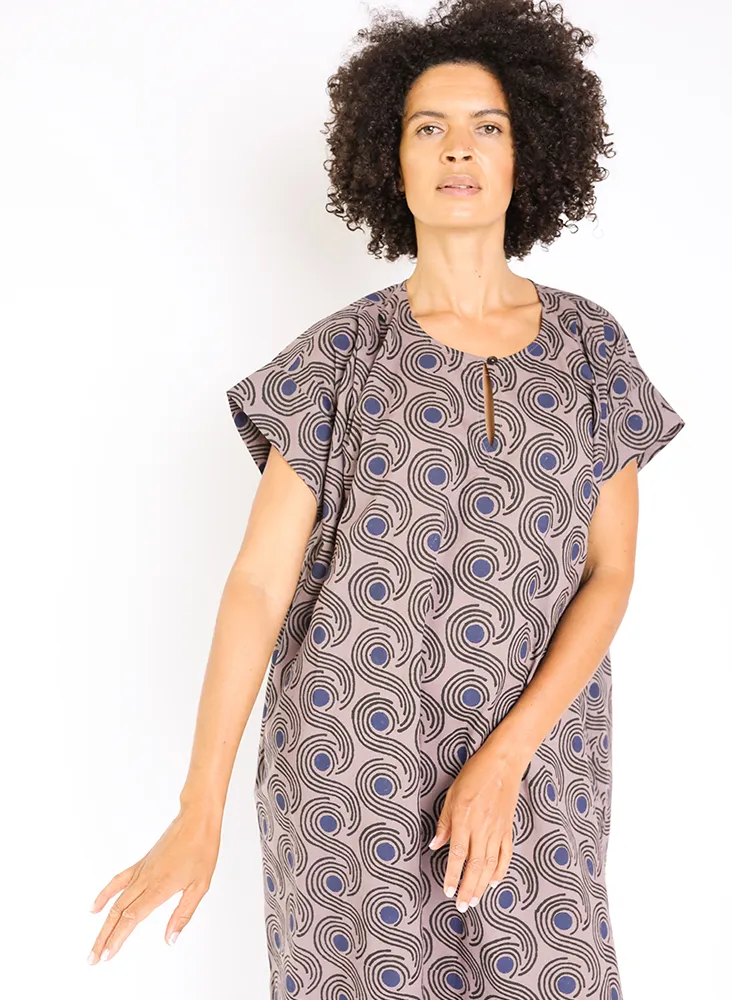 Unisex Dee Caftan, mocha swirls