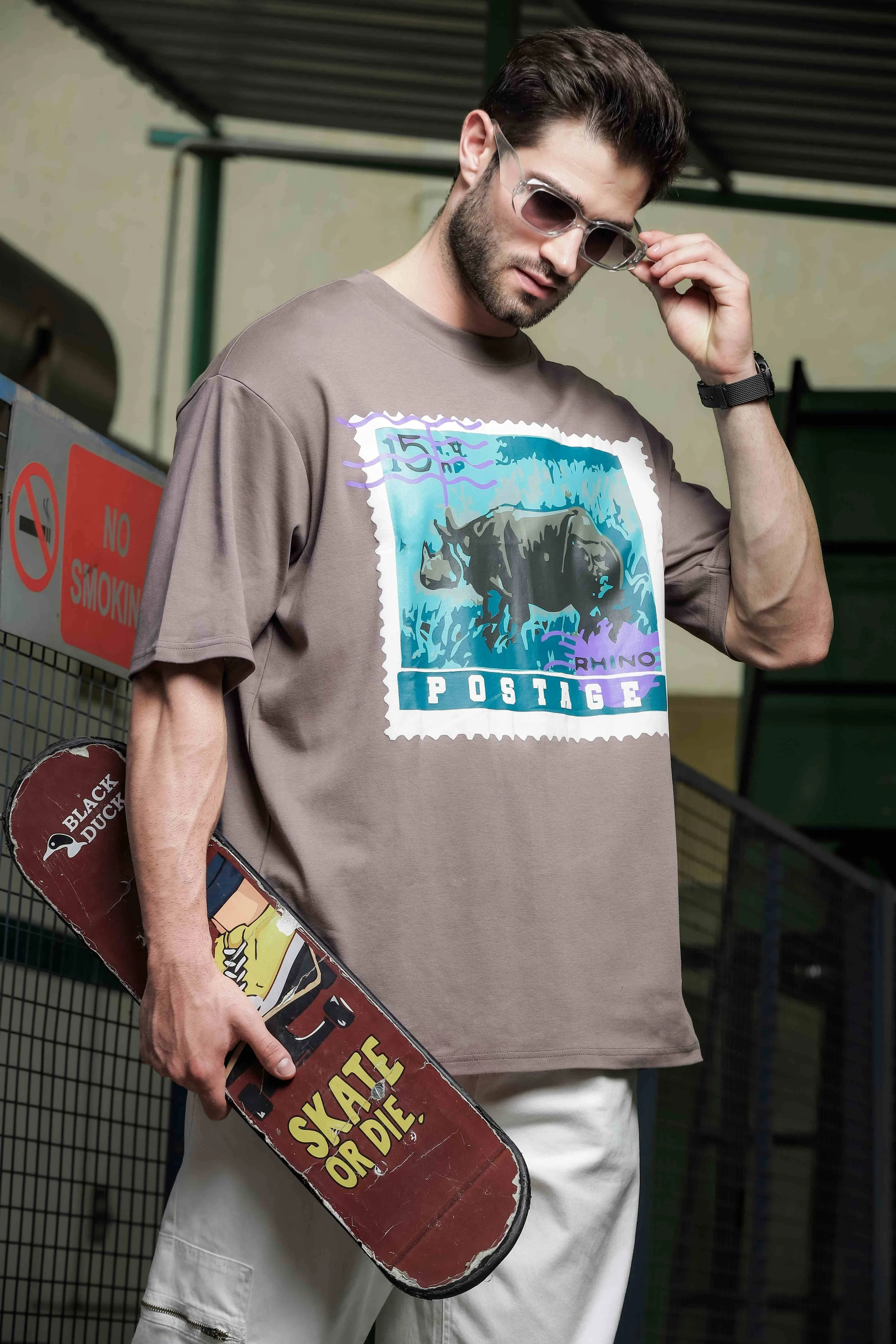 Unisex Oversized Fit Vintage Grey Tshirt