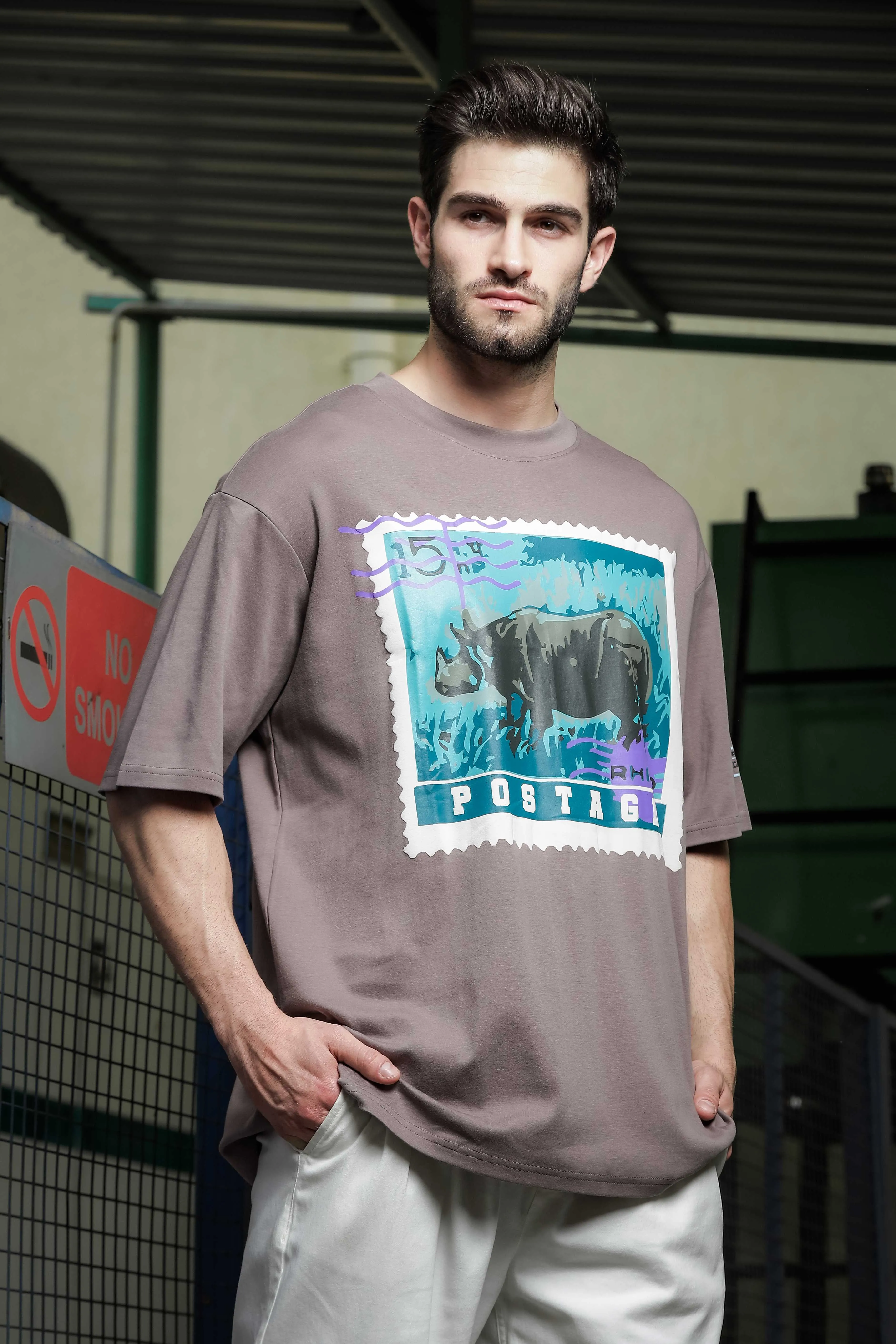 Unisex Oversized Fit Vintage Grey Tshirt