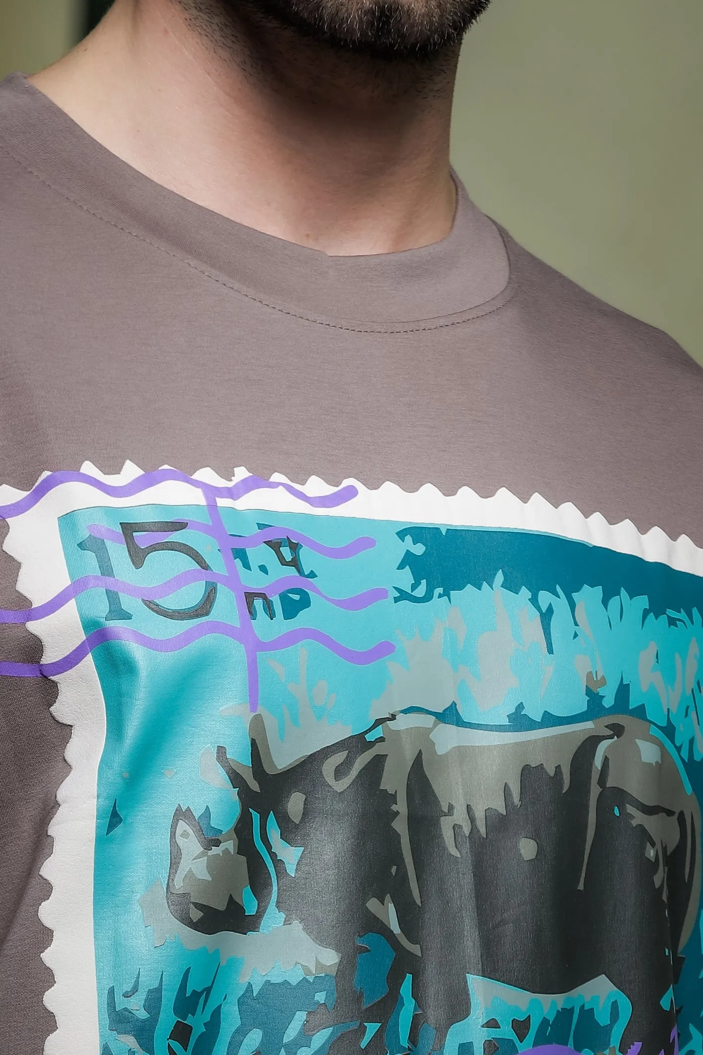 Unisex Oversized Fit Vintage Grey Tshirt