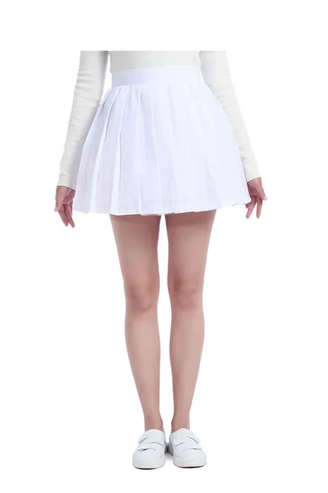Women Mini School Uniform Pleated Skirt Dress